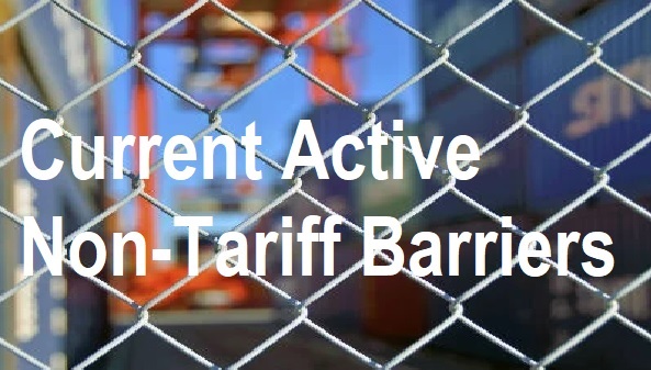 Current Active Non-Tariff Barriers Worldwide