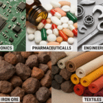 Key Sectors Driving India’s Export-Import Growth electronics, pharmaceuticals, engineering goods, iron ore, and textiles