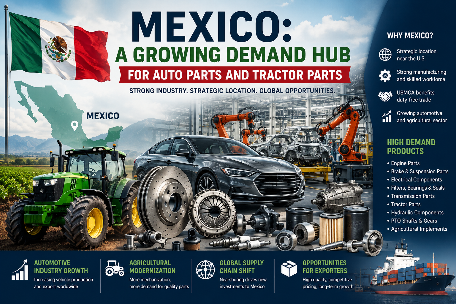 Mexico A Growing Demand Hub for Auto Parts and Tractor Parts